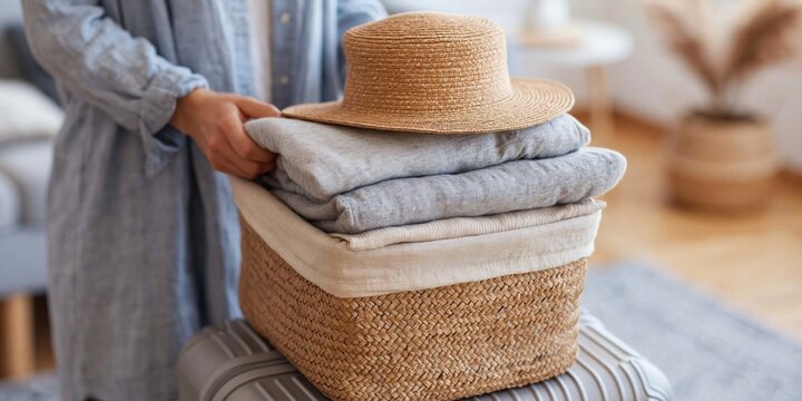 Photo of woman packing suitcase
