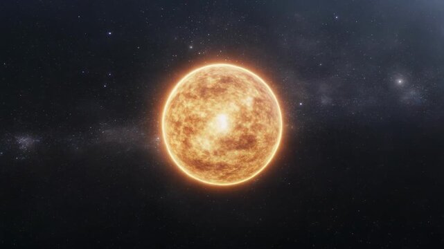 Time-lapse of a glowing celestial body in space