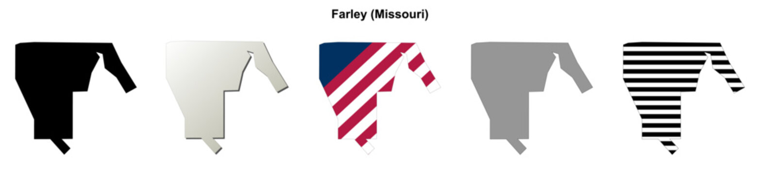 Farley (Missouri) blank outline map set