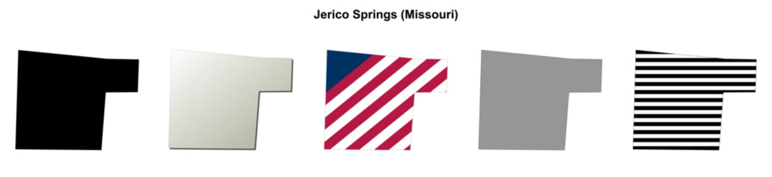 Jerico Springs (Missouri) blank outline map set