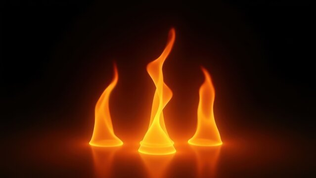 dramatic photorealistic orange and yellow fire tongues against a black void studio shot ideal for advertising background energy concept