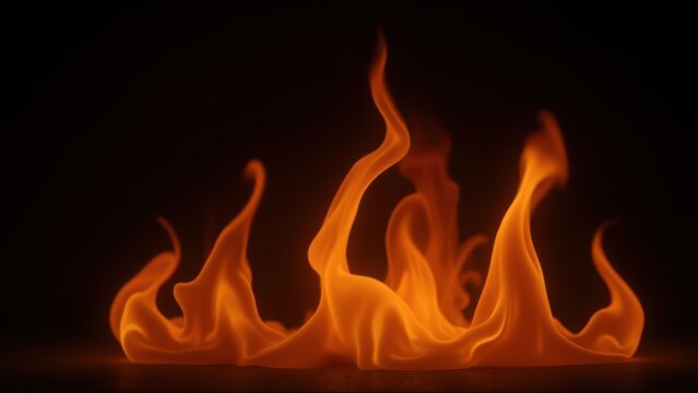 dramatic photorealistic studio flames against black background for energy concept advertising