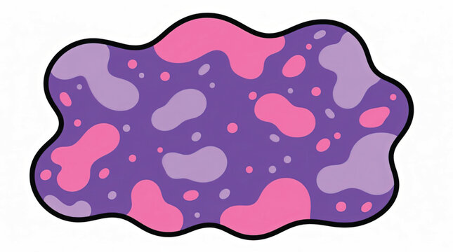 Purple and pink amoeba cell.