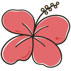 Fototapeta premium Cute Hibiscus Flower For Decoration Illustration 