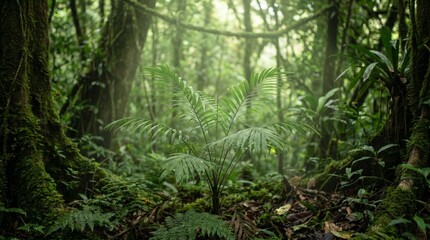 Obraz premium Chamaedorea elegans in a shaded forest