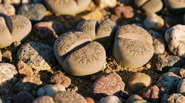 Lithops among desert pebbles