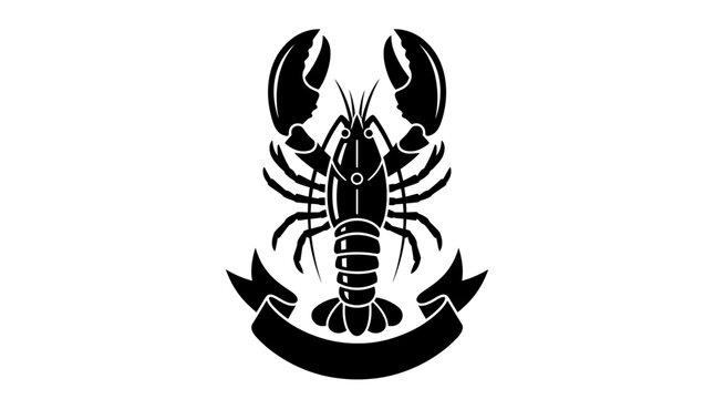 Black lobster icon with claws raised.