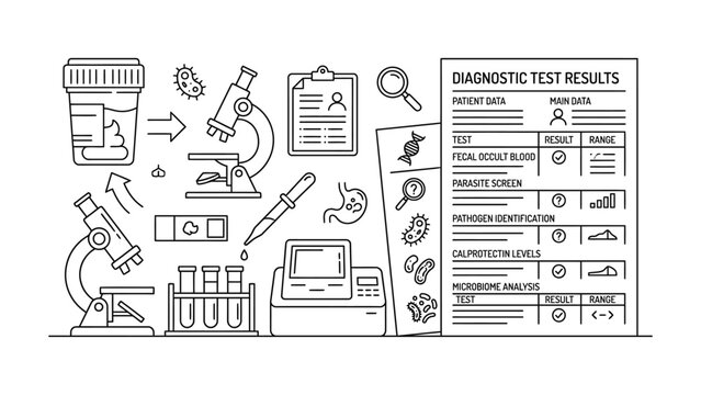 Medical diagnostic test results illustration.