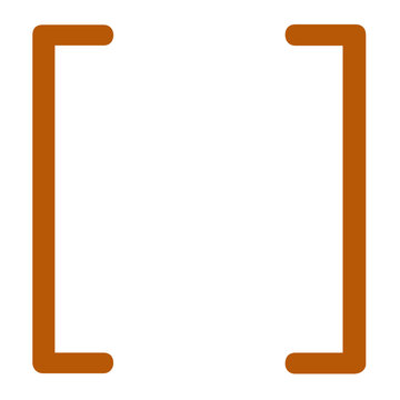 Vector illustration of a computer coding syntax brackets line icon illustrating code punctuation used in programming syntax for defining functions, objects, and control structures.