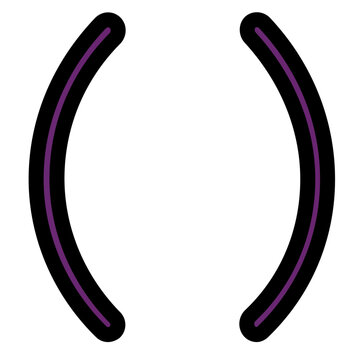Vector illustration of a computer coding syntax brackets line icon presenting curly bracket notation as a symbol of modern software development and computer programming tools.