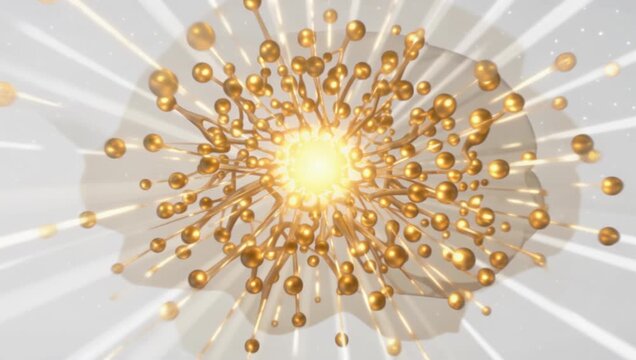 Abstract Golden Neural Network Burst and Futuristic Data Plexus Explosion
