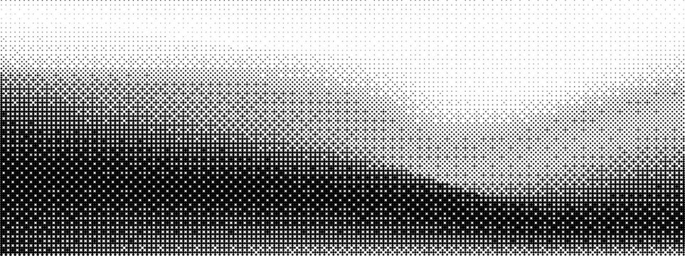 Bit game pattern with black gradient and dither bg for bitmap 8 background. Pixel duotone abstract and corner geometry with degrade white and vector template illustration. Screentone blend and arcade