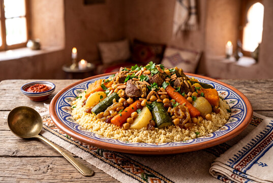 Premium Traditional Couscous Hero Image for Advertising