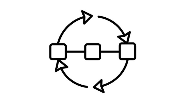 Vector illustration of a journey map path user experience line icon depicting a winding trail that represents the sequence of interactions in customer experience workflows