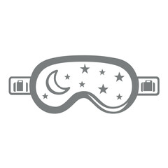 Fototapeta premium Vector illustration of a sleeping eye mask for travel line icon depicting a contoured sleep mask with elastic strap used for blocking light during flights and travel rest