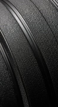 Close-up macro shot of textured, durable black industrial rubber material used for gaskets, seals, protective lining, and heavy equipment parts, gasket, heavy, equipment