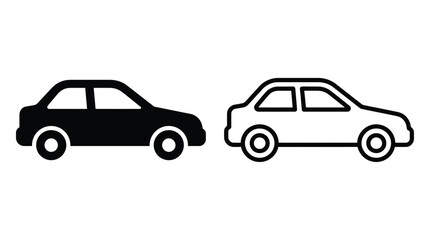 Fototapeta premium Sedan Car Silhouettes On White Background Graphic Design Element