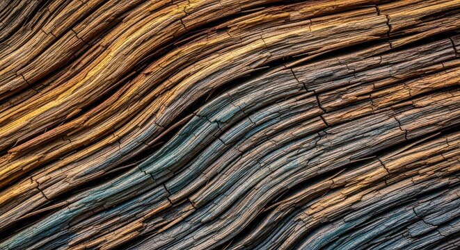 Macro detail of extremely dense and heavily weathered aged wood grain, capturing the rugged durability and resilience of natural, tough timber material, robust, hard, rugged