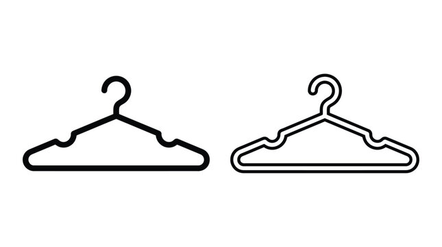 Clothes Hangers Line Art Illustration Black And White Design