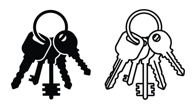 Keys Silhouette Illustration Black And White Graphic Design Element
