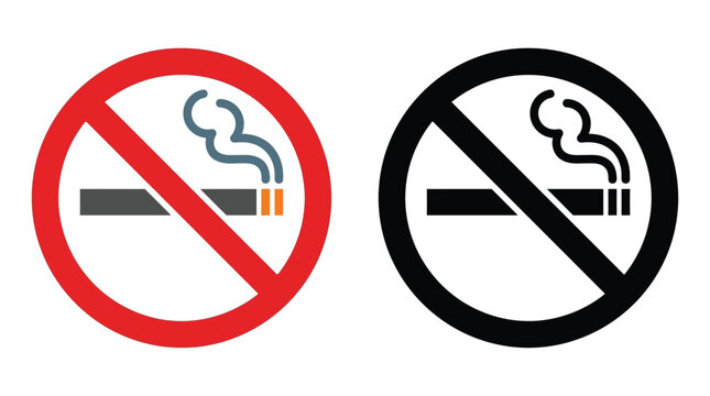 No smoking Pictogram In Red And Black Prohibition Signage