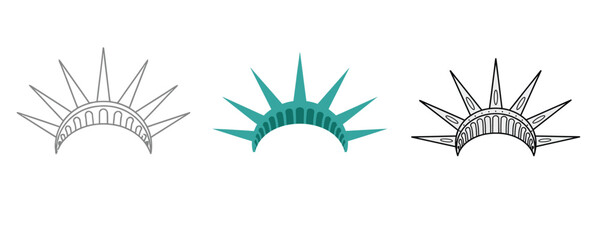 Statue of liberty crown icons © Rezaul Karim