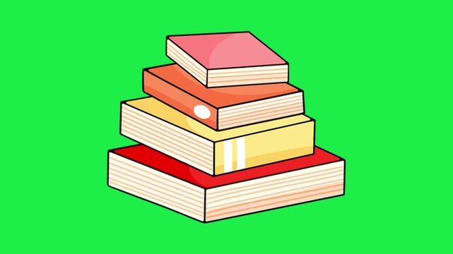 Red book animation on green screen perfect for education reading learning themes chroma key and creative video editing pro