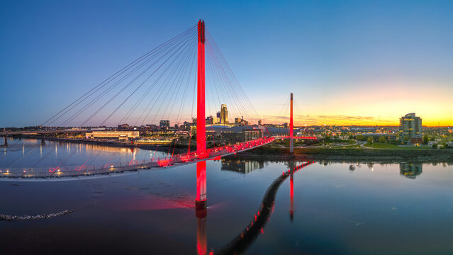 Omaha, Nebraska, USA at Blue Hour