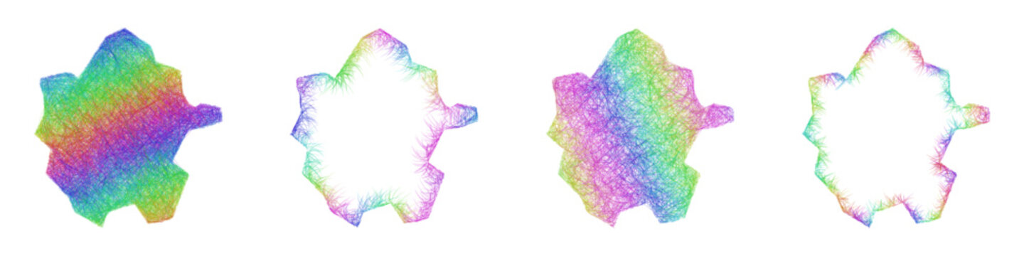 Rainbow sketch Bedfordshire map design set