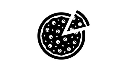 Pizza With Missing Slice Black Silhouette pizzeria