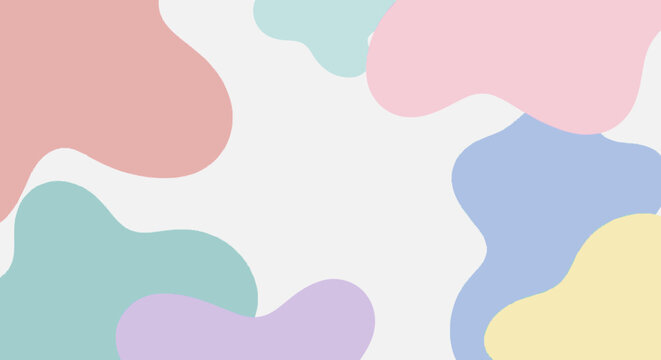Sketchy flat graphic illustration of layered fluid organic shapes in p