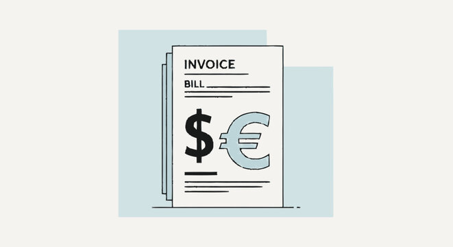 Sketchy hand-drawn graphic illustration of a cropped stack of white do