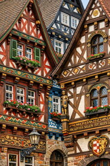 Fototapeta premium Colorful Half‑Timbered Houses with Traditional Details in Germany