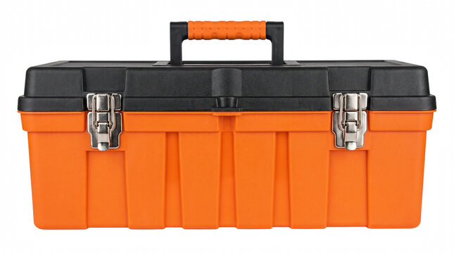 Professional Orange and Dark Grey Plastic Tool Chest with Metal Latches