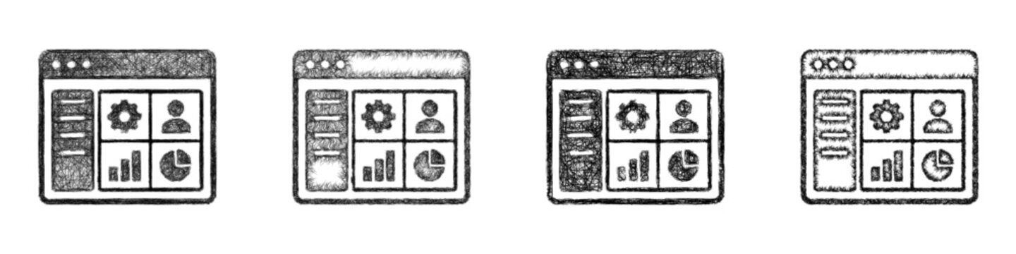 Sketch control panel icon design set