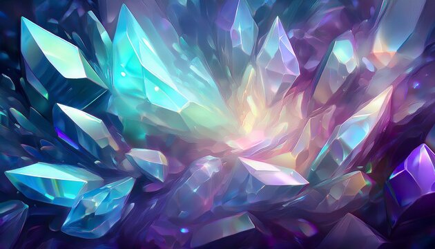 Mystical Abstract Crystal Texture Background Generative Ai