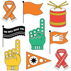 Football Equipment and Soccer Accessories Flat Vector Icon Collection © VectorMSbd 