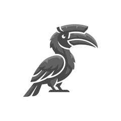 Minimalist stylized toucan bird icon on white background. ©  arinagraphic.std
