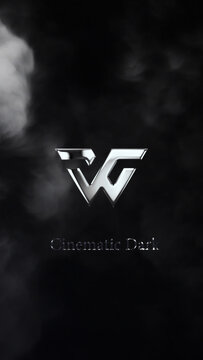 Dark Cinematic Chrome Logo Reveal Smoke &mdash; Vertical