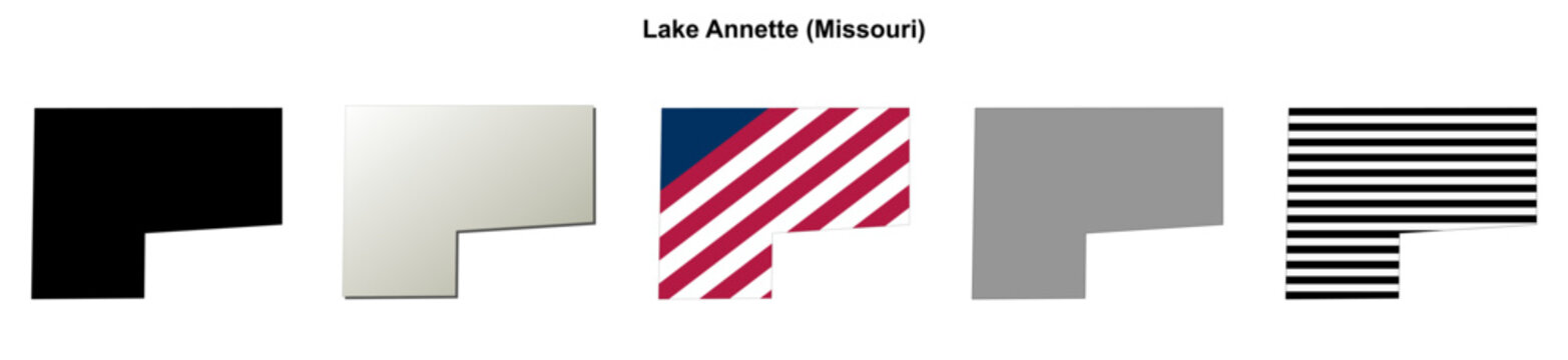 Lake Annette (Missouri) blank outline map set