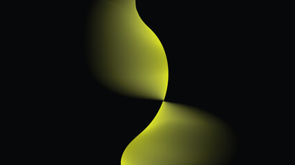 Yellow neon light trail on black background © Lensory