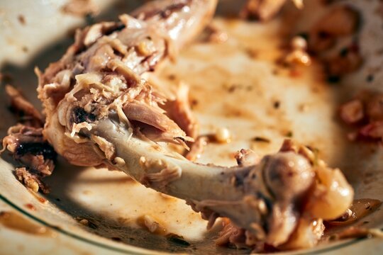 Chicken leg bones from a delicious roast chicken
