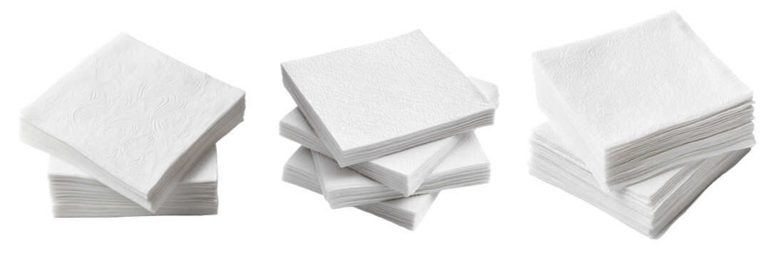 Set of Tissue Paper on transparent png background. Ai generated