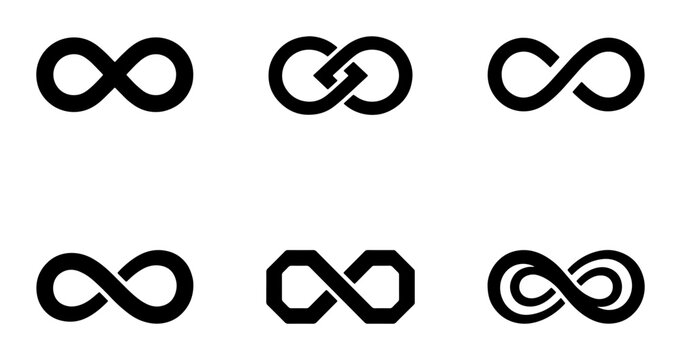 Infinity Symbol Vector Icons, Endless Loop Graphics, Eternal Concept Symbols, Timeless Design Elements, Infinite Loop Icons