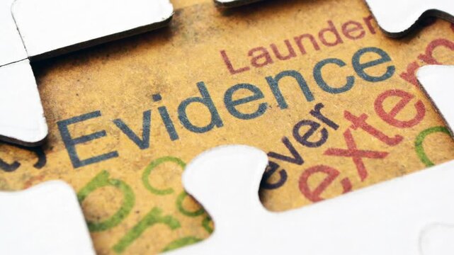 Evidence Concept Revealed Through Jigsaw Puzzle Pieces