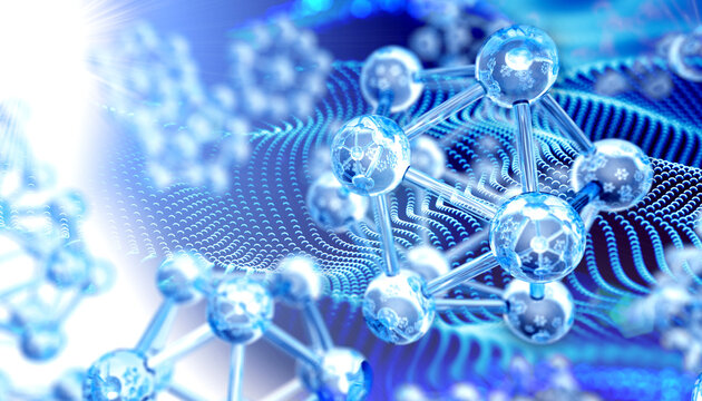  Estructura de la mol&eacute;cula del &aacute;tomo de plata azul: antecedentes cient&iacute;ficos y tecnol&oacute;gicos abstractos. Concepto cient&iacute;fico y tecnol&oacute;gico. Puntos y ondas.