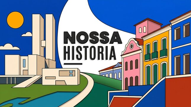 Brazil National Heritage Buildings with Historical Colonial Architecture Vector Illustration for Cultural Day Banner