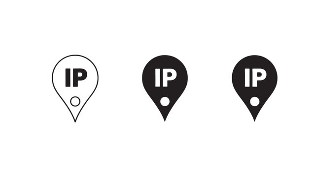 "IP location icons symbolizing geolocation and digital mapping."