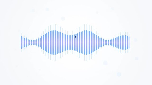 Abstract blue waveform animation on white background.