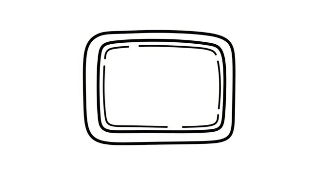 Television screen icon line art.
